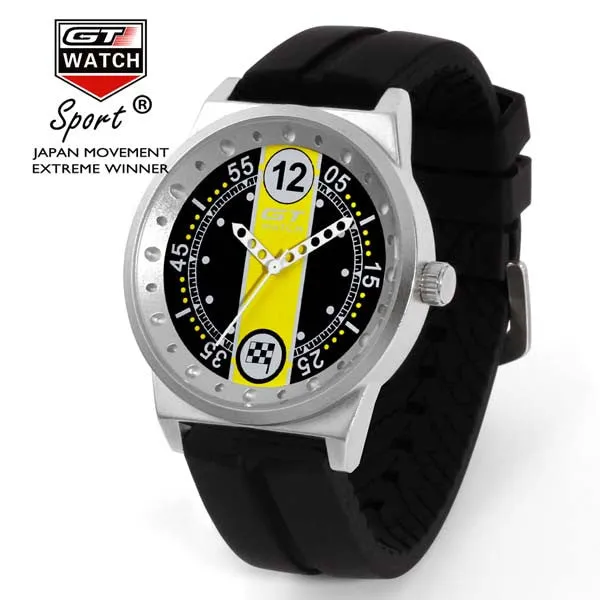 GT WATCH Driver Racing Gulf Collection Stainless Steel Case Relojes Men's Military Race Silicone Strap Watch