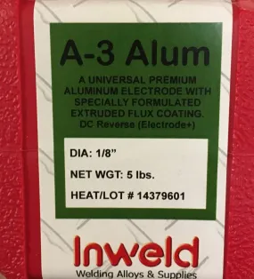 Inweld WEA3AL125 1/8" A-3 Aluminum Stick Electrode (5 LBS)