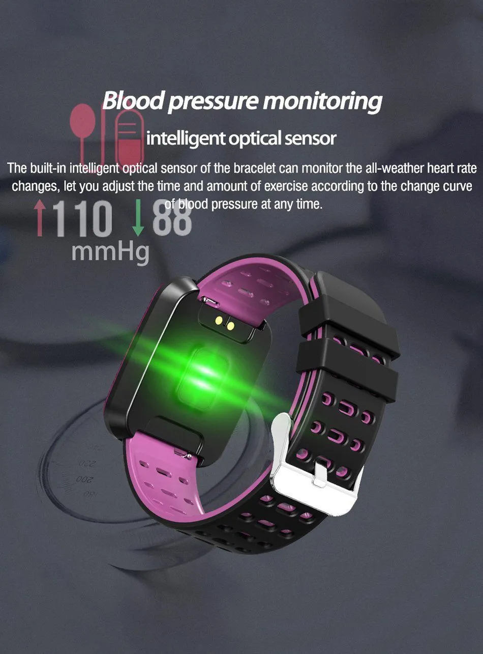 IPS Big Screen Smartwatch Heart Rate Blood Pressure Monitor Fitness Tracker Smartwatch For iPhone Android