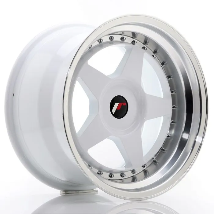 JAPAN RACING - JR WHEELS JR6 17X10 ET20 CUSTOM PCD WHITE WITH MACHINED LIP