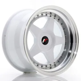 JAPAN RACING - JR WHEELS JR6 17X10 ET20 CUSTOM PCD WHITE WITH MACHINED LIP