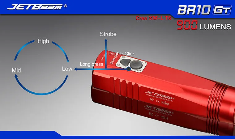 JETBeam BR10GT Cree XM-LT6 900 Lumens Bicycle LED Flashlight
