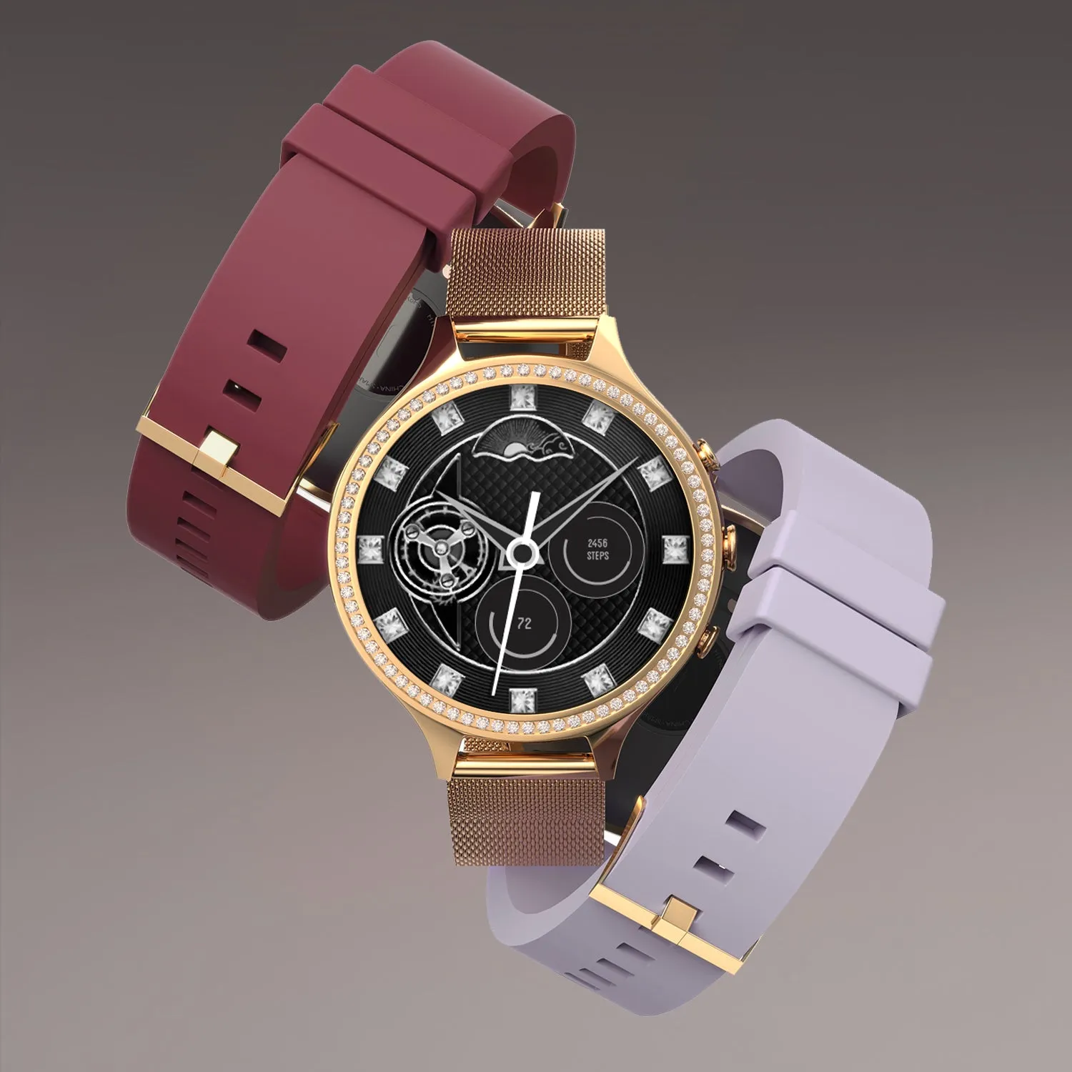 Jewel Smartwatch for Women with three interchangeable straps