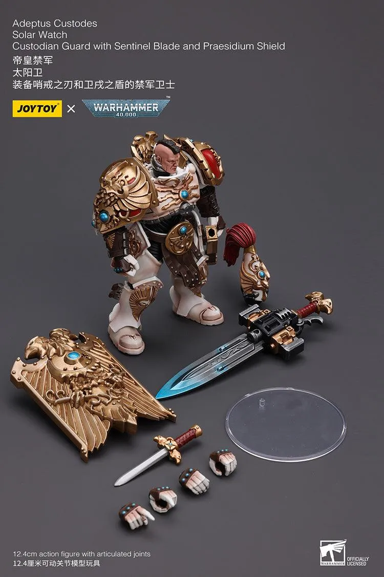 Joy Toy Warhammer 40K Adeptus Custodes Solar Watch Custodian Guard with Sentinel Blade and Praesidium Shield 1/18 Action Figure