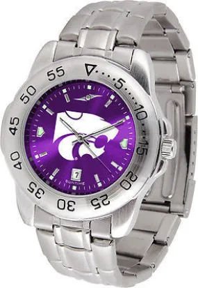 Kansas State Wildcats Men's Stainless Steel Sports AnoChrome Watch