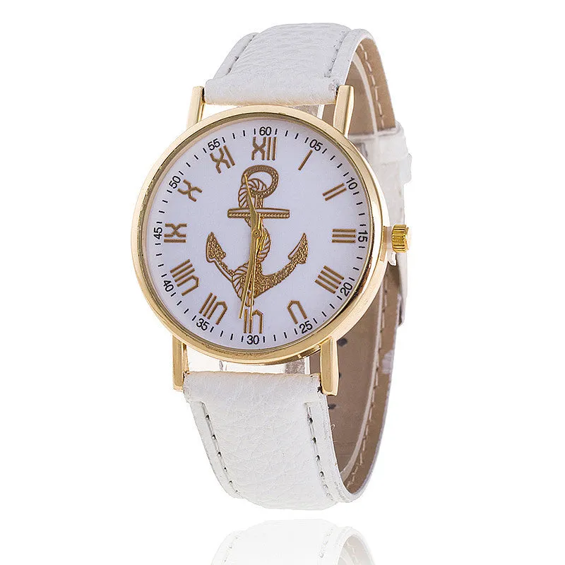 Leather strap Anchor GENEVA Watches Relogio Feminino Fashion Women Quartz Watch Casual Luxury Watches