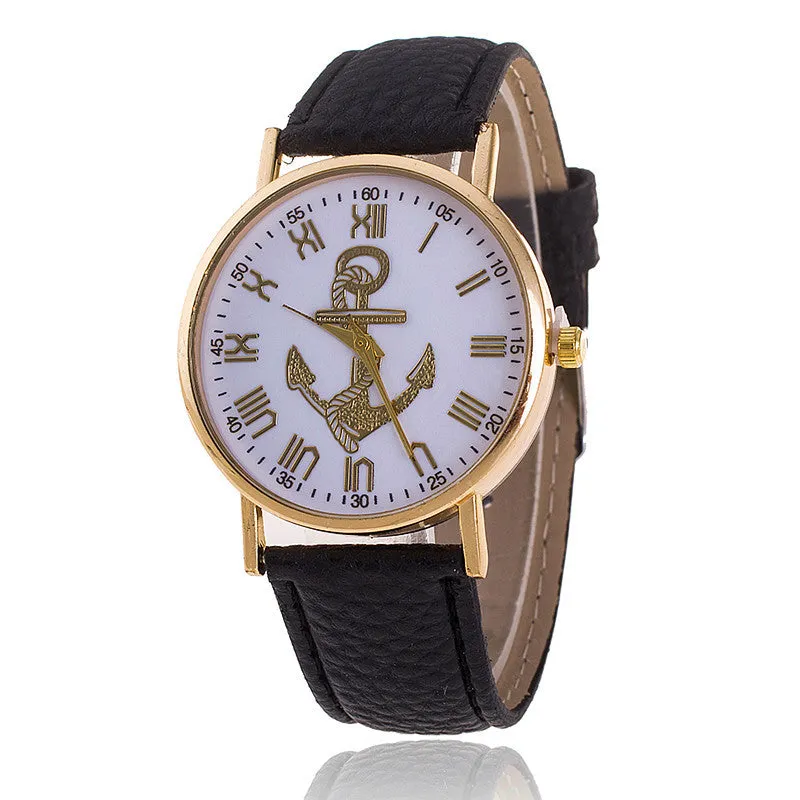 Leather strap Anchor GENEVA Watches Relogio Feminino Fashion Women Quartz Watch Casual Luxury Watches