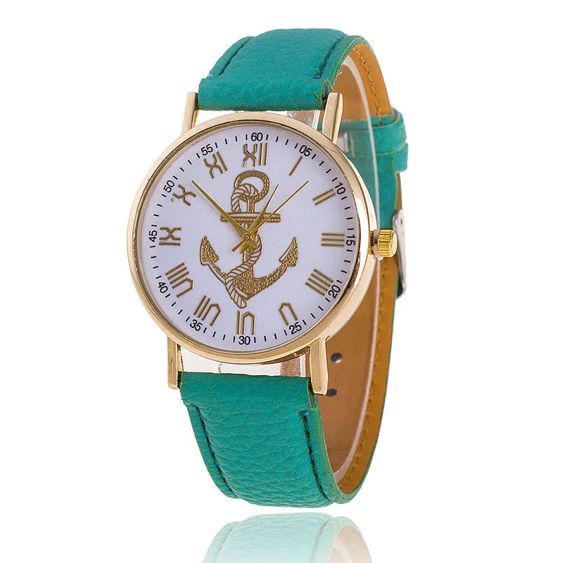 Leather strap Anchor GENEVA Watches Relogio Feminino Fashion Women Quartz Watch Casual Luxury Watches