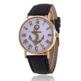 Leather strap Anchor GENEVA Watches Relogio Feminino Fashion Women Quartz Watch Casual Luxury Watches