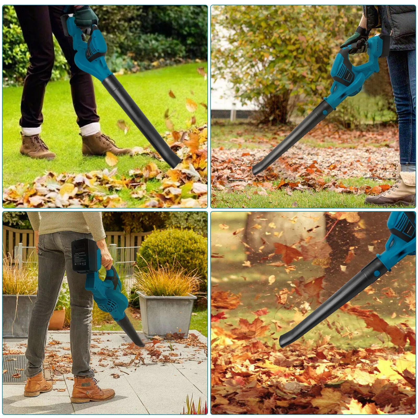 Lightweight Cordless Garden Leaf Blower - 2 Batteries, 36V