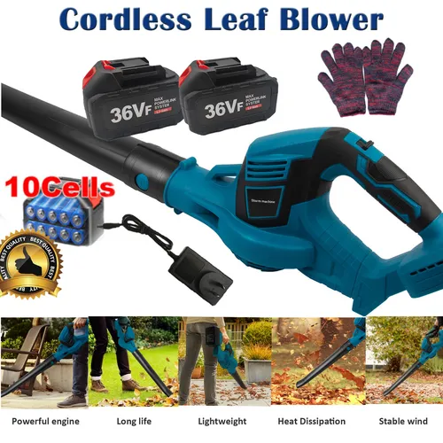 Lightweight Cordless Garden Leaf Blower - 2 Batteries, 36V