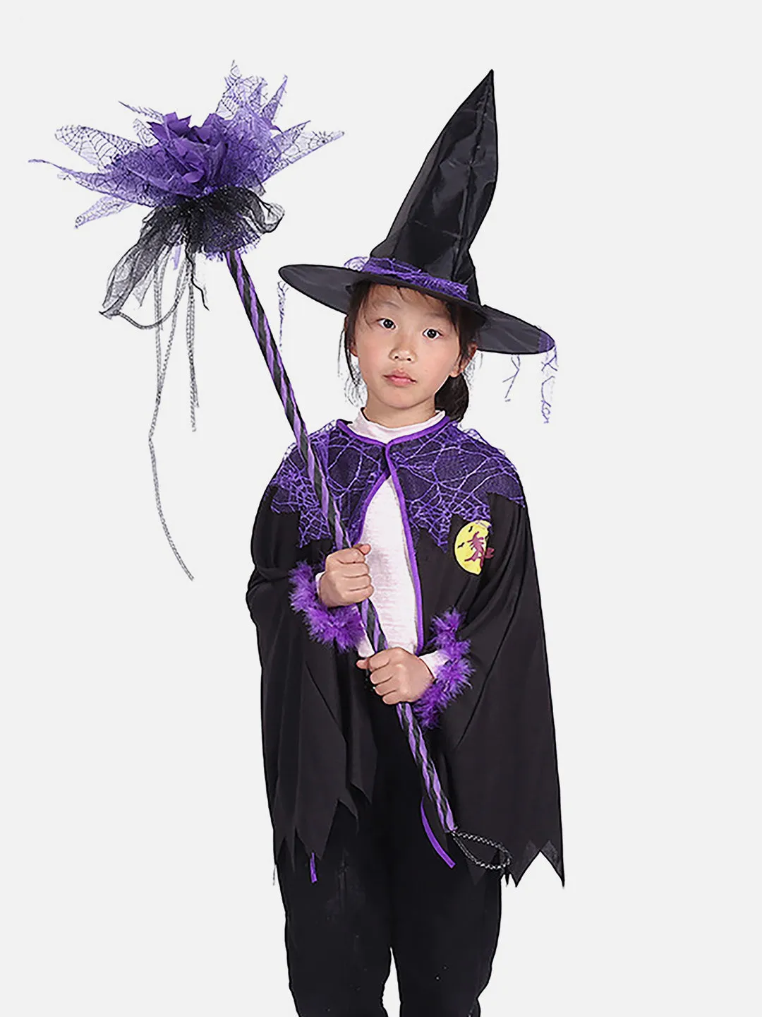 Little Surprise Box Witch Broom Stick for Halloween Costume Party & Halloween Home office Decor