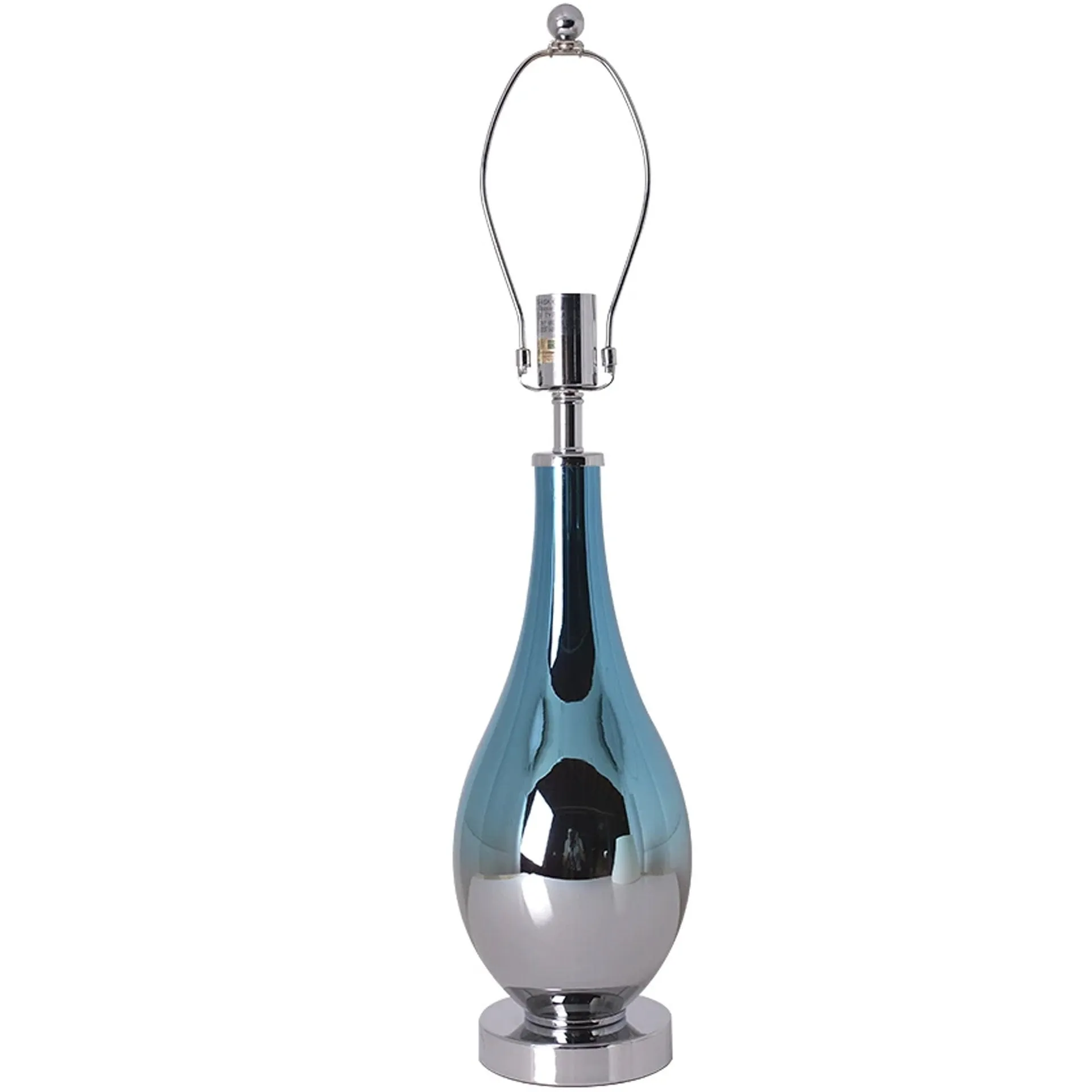 Lola Ombre Droplet Glass Table Lamp 28" - Blue Chrome Ombre/Crème