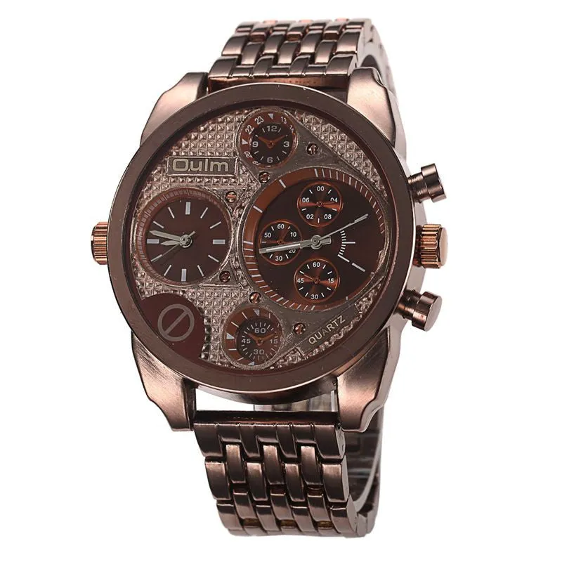 Luxury Brand Men Full Steel Watch Golden Big Size Antique Male Casual Watches Military Wristwatch