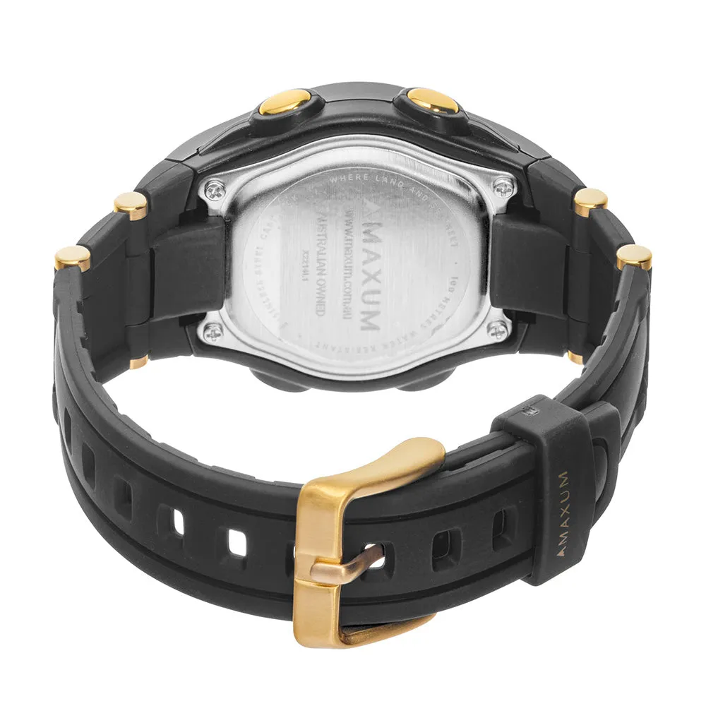 Maxum X2214L1 Black and Gold Digital Unisex Watch