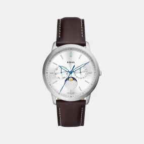 Men's Silver Dial Leather Multi-Function Watch FS5905