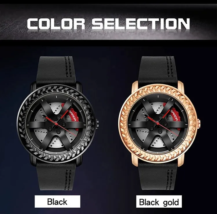 Men's Watches High Quality Quartz Spinning Waterproof Wrist Car Wheel Watch | 1050