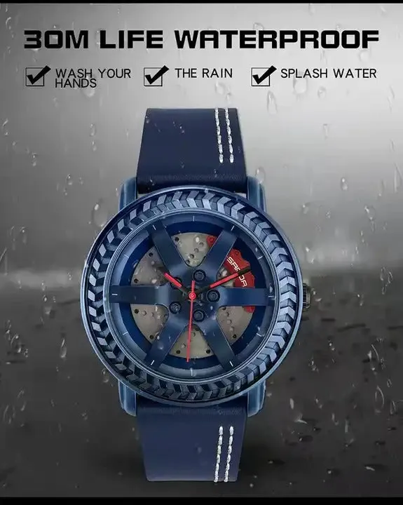 Men's Watches High Quality Quartz Spinning Waterproof Wrist Car Wheel Watch | 1050