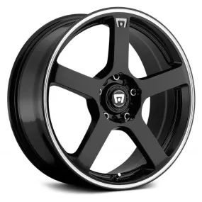 Motegi Racing MR116 Wheels (17x7 5x108  40) Gloss Black / Matte Black w/ Red Racing Stripe