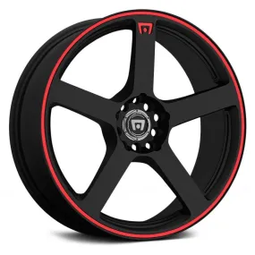 Motegi Racing MR116 Wheels (18x8 5x112) [Matte Black w/ Red Stripe]  35 or  45 Offset