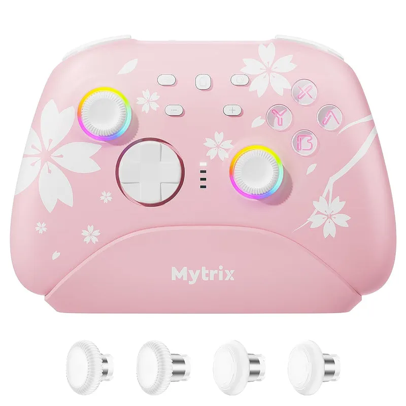 Mytrix Wireless Pro Controller Sakura Pink, Bluetooth Controller with Programmable