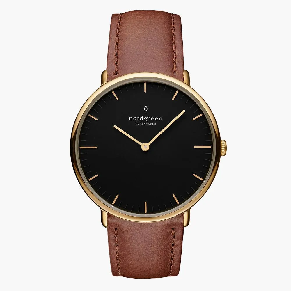 Native | Black Dial - Brown Leather