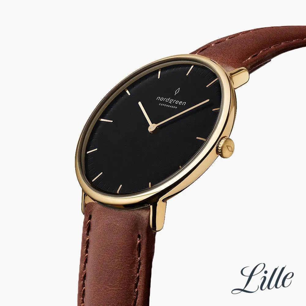 Native | Black Dial - Brown Leather