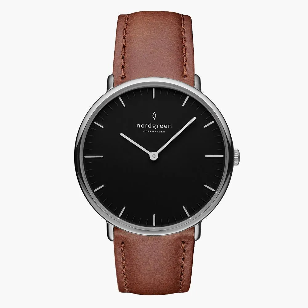 Native | Black Dial - Brown Leather