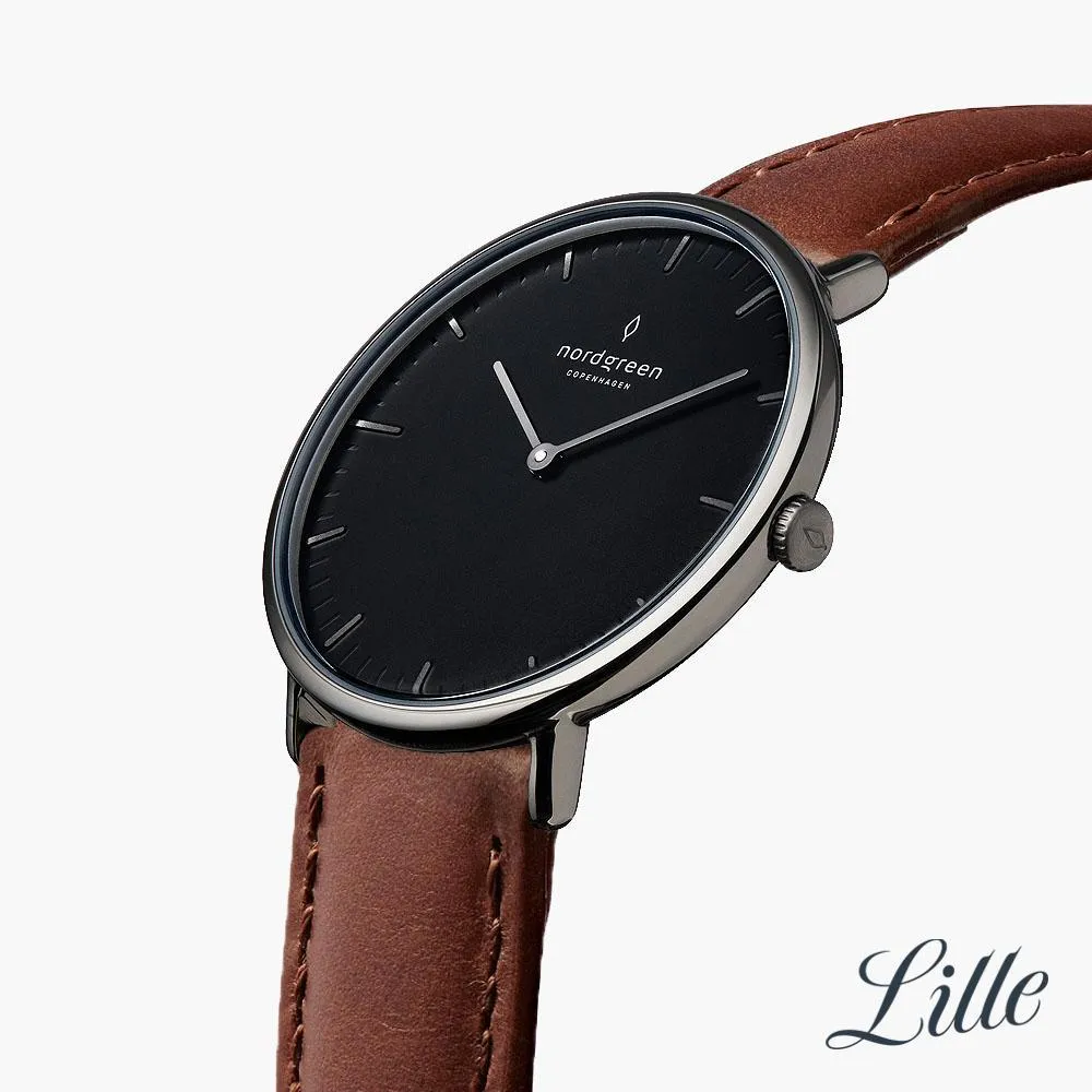 Native | Black Dial - Brown Leather