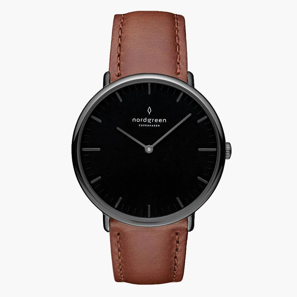 Native | Black Dial - Brown Leather