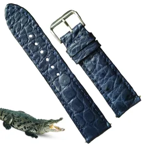 Navy blue Hornback Alligator Leather Watch Band | DH-49