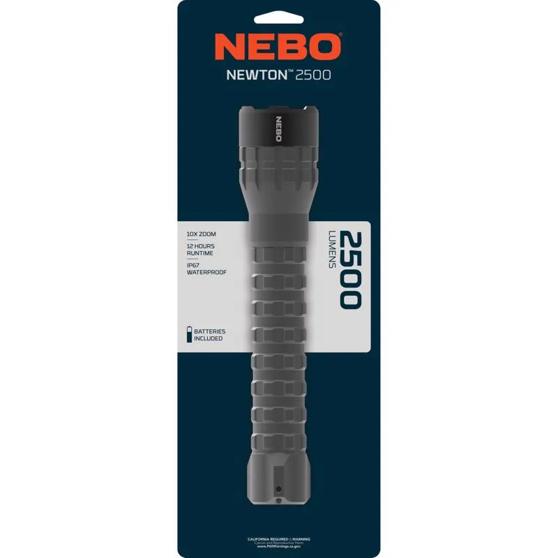 NEBO Newton 2500 lm Black/Gray LED Flashlight AA Battery