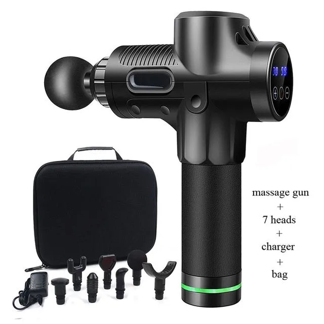 Neck Body Massage Gun LCD Display 30 Speed 7 Heads