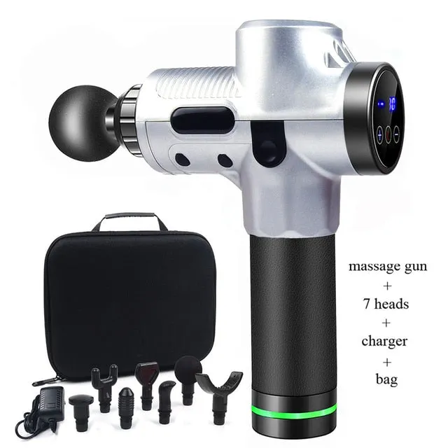 Neck Body Massage Gun LCD Display 30 Speed 7 Heads