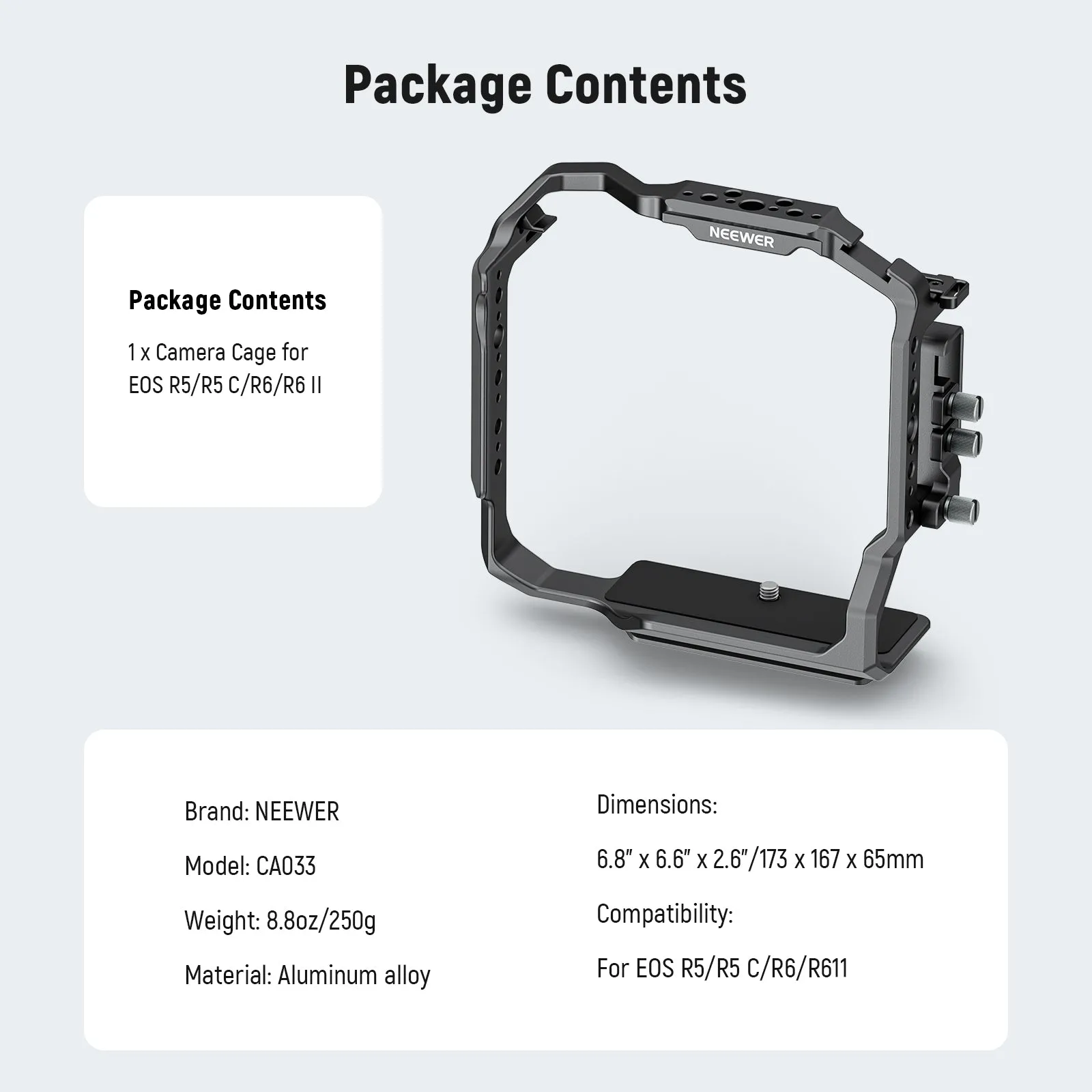 NEEWER CA033 Camera Cage for Canon R5 R5 C R6 R6 II