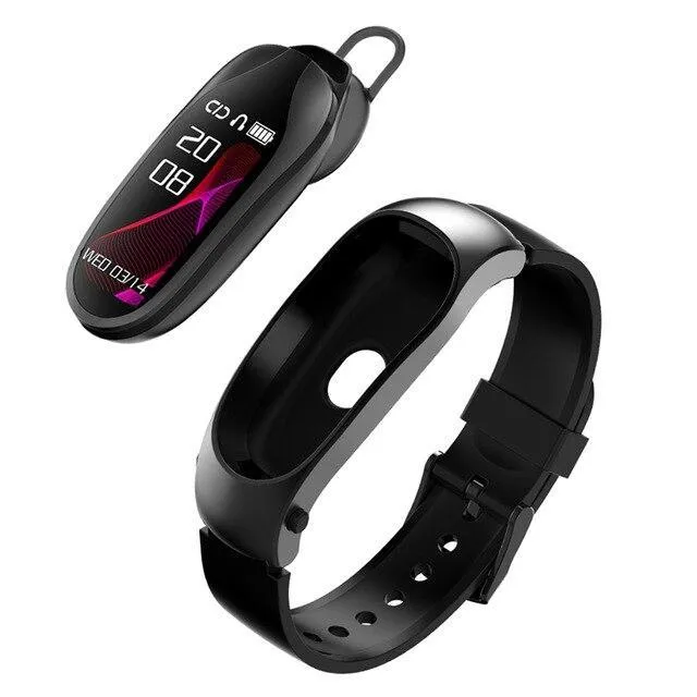 New Bluetooth Passometer Heart Rate Fitness Bracelet Smart Band Wrist Digital Wrist Smartwatch With Headset