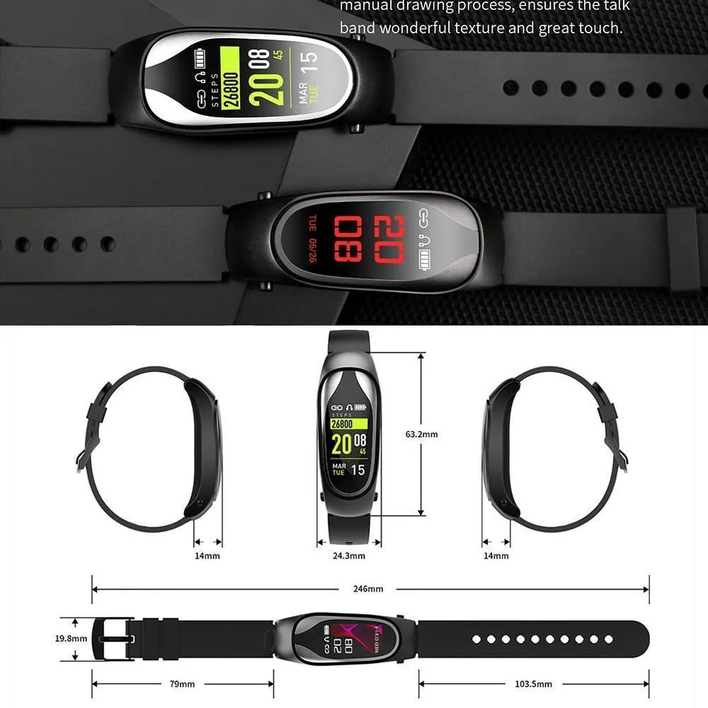 New Bluetooth Passometer Heart Rate Fitness Bracelet Smart Band Wrist Digital Wrist Smartwatch With Headset