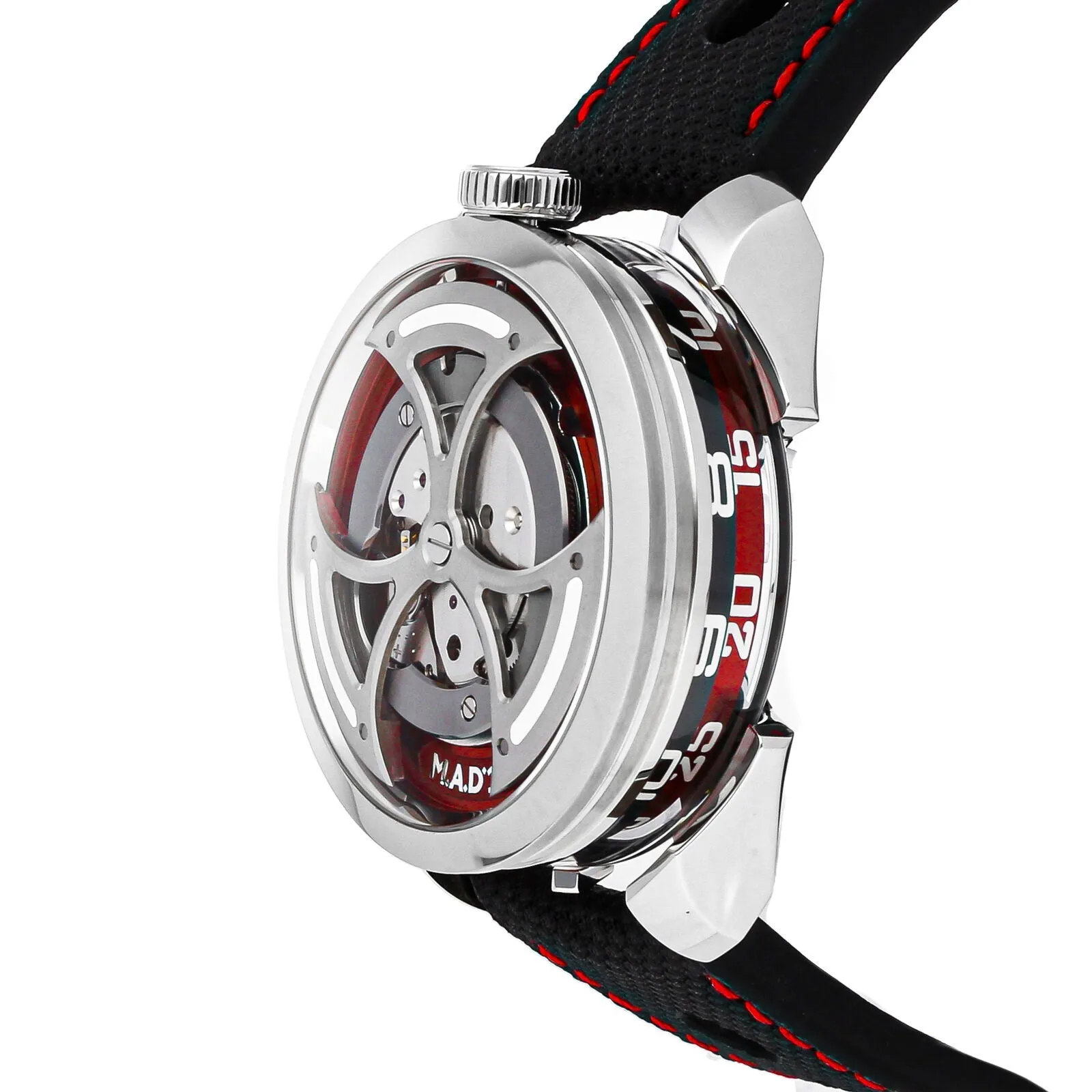 New M.A.D.1 Edition 1 Red by MB&F Automatic Steel Mens 42mm Strap MAD Watch