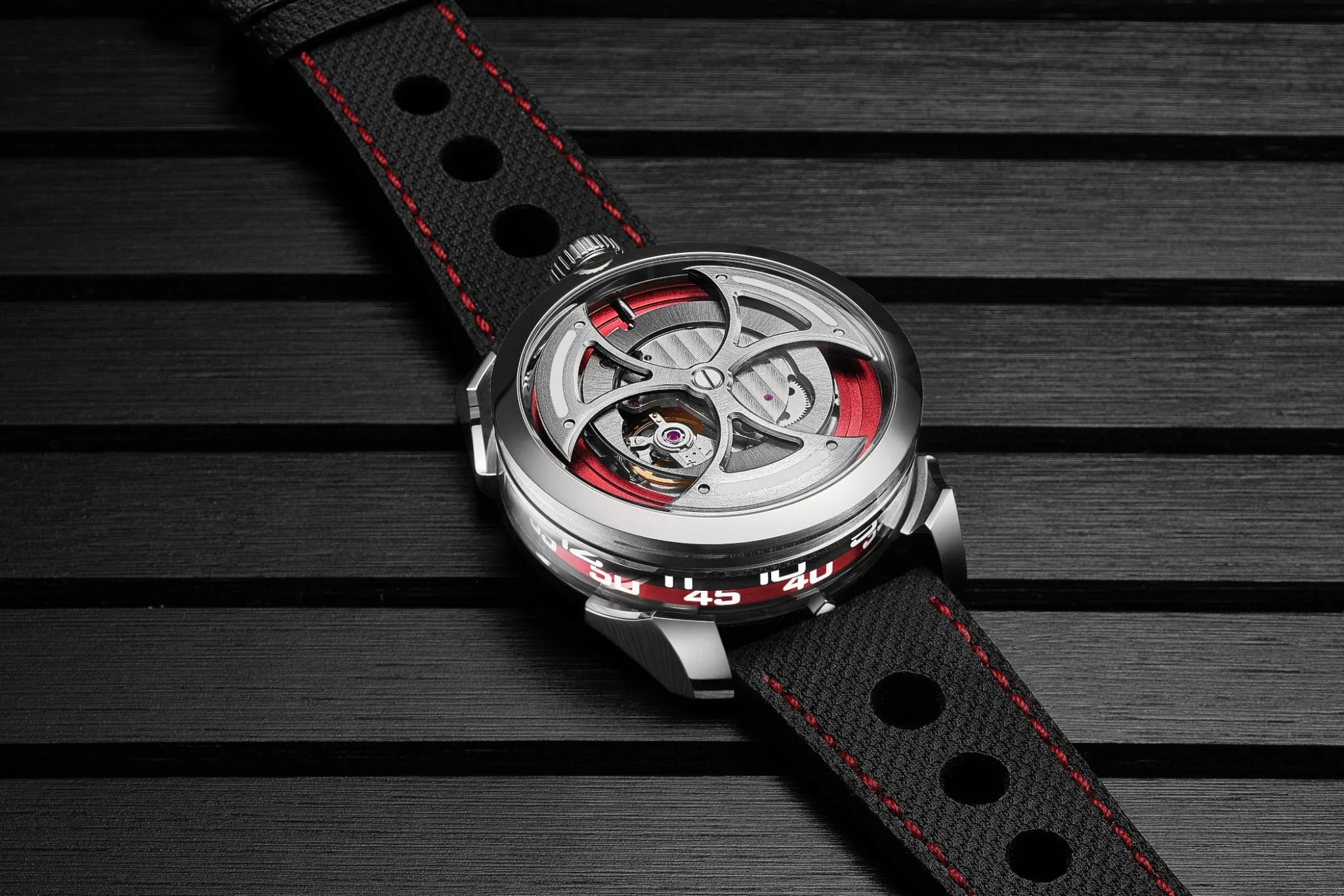 New M.A.D.1 Edition 1 Red by MB&F Automatic Steel Mens 42mm Strap MAD Watch