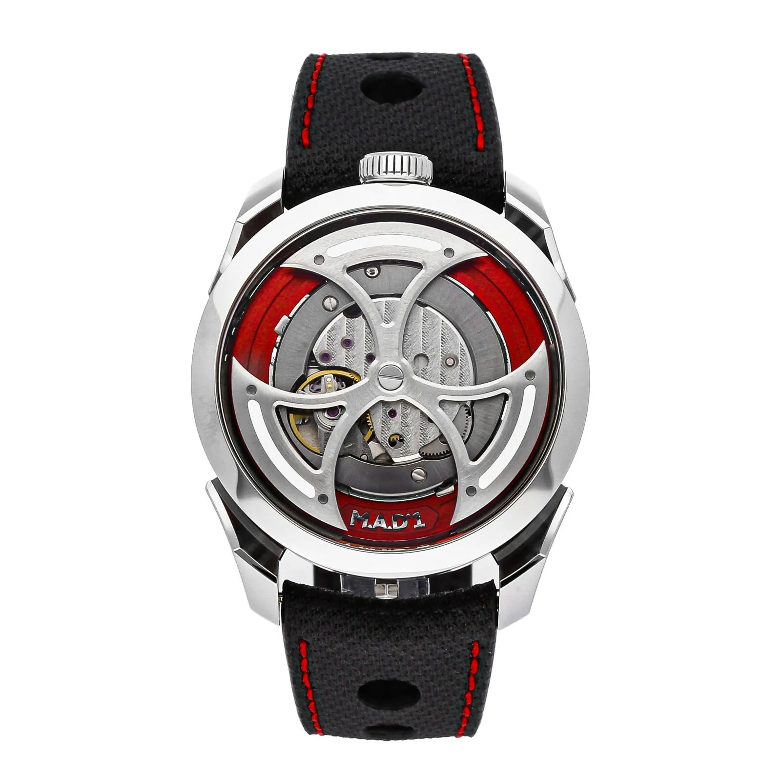 New M.A.D.1 Edition 1 Red by MB&F Automatic Steel Mens 42mm Strap MAD Watch