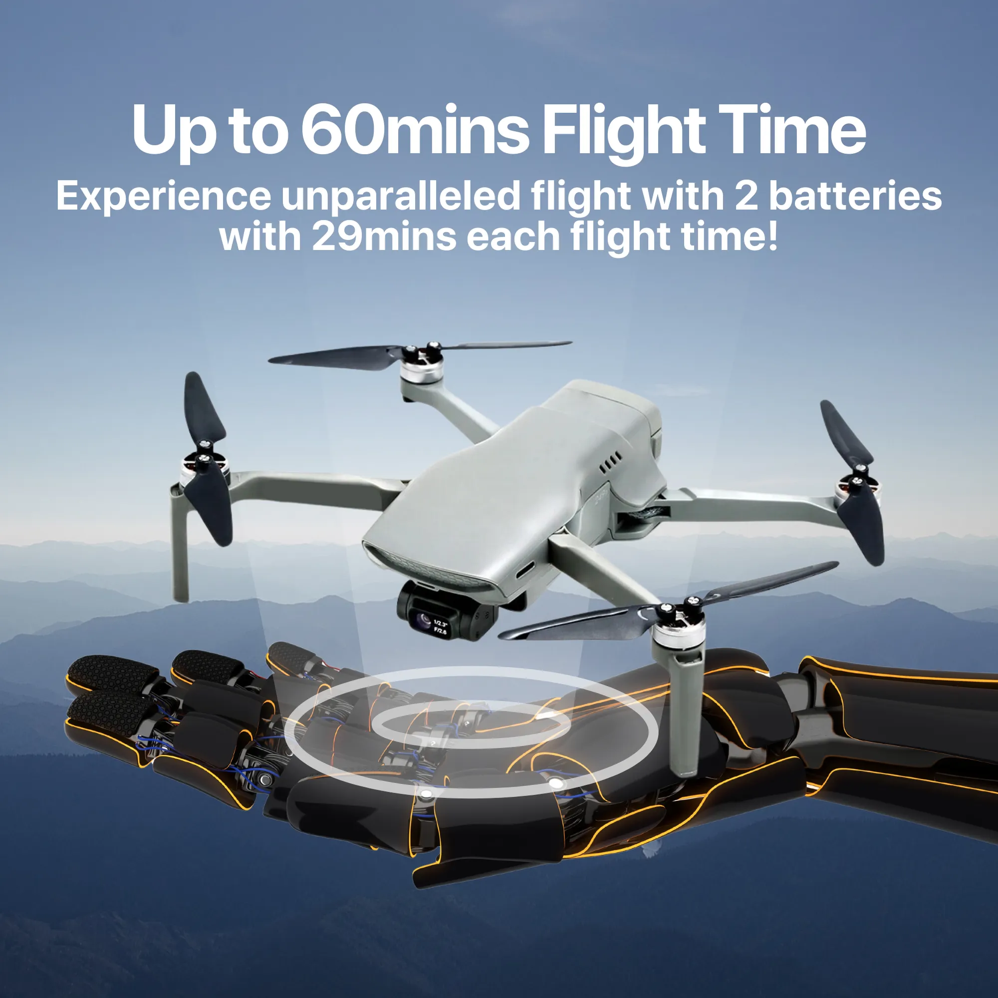 New Release The Bigly Brothers Walker-Air Mini SE FPV Drone, Intelligent Voice Control, One Throw Fly, 48 MP Camera, 58-Mins Flight, 4km Range, 3-Axis Gimbal, GPS System, Follow Me Mode, Below 249g