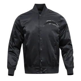 NFL LOS ANGELES CHARGERS TRIPLE BLACK MEN'S SATIN JACKET (TRIPLE BLACK)