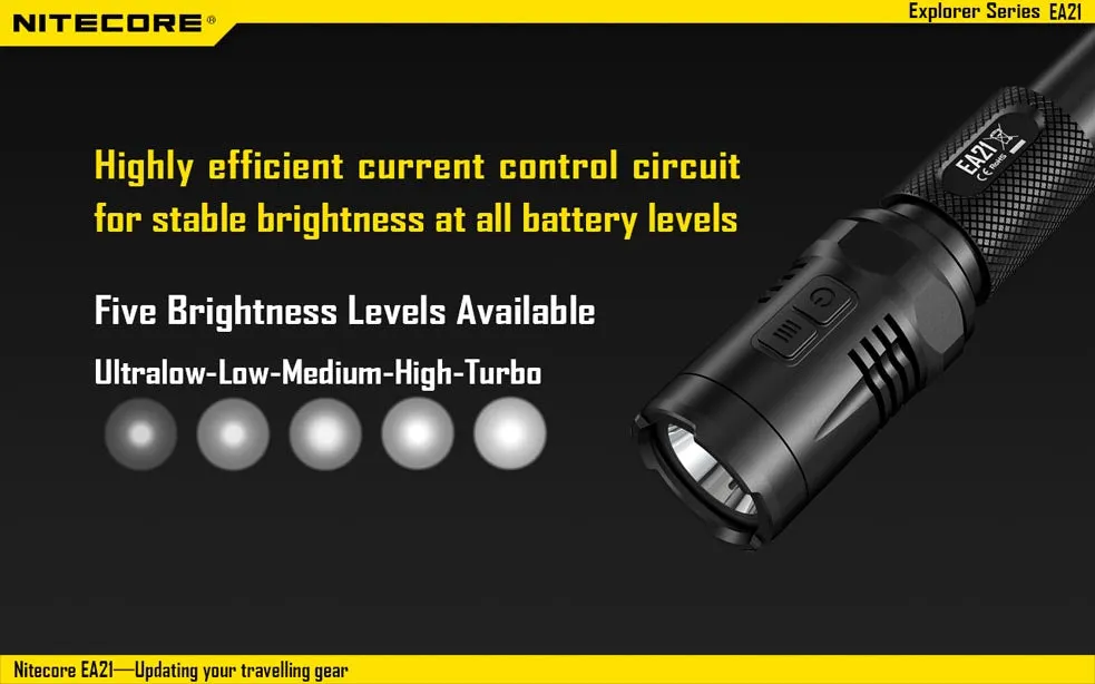 Nitecore EA21 2 x AA CREE XP-G2 R5 360 Lumen LED Flashlight