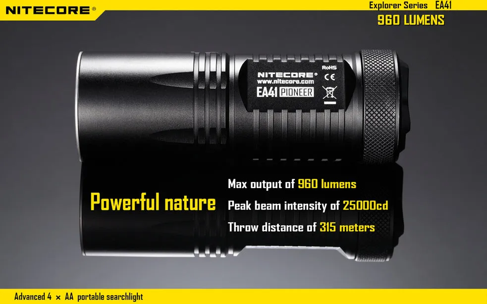 Nitecore EA41 2015 Edition 4 x AA Cree XM-L2 U2 1020 Lumen LED Flashlight