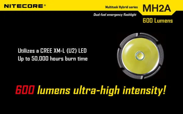 NITECORE MH2A CREE XM-L U2 LED 600 Lumen Rechargeable flashlight