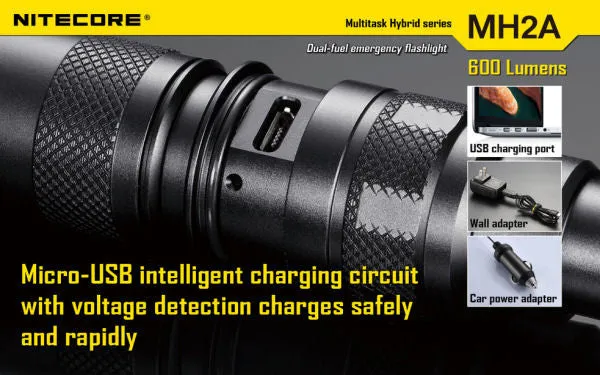 NITECORE MH2A CREE XM-L U2 LED 600 Lumen Rechargeable flashlight