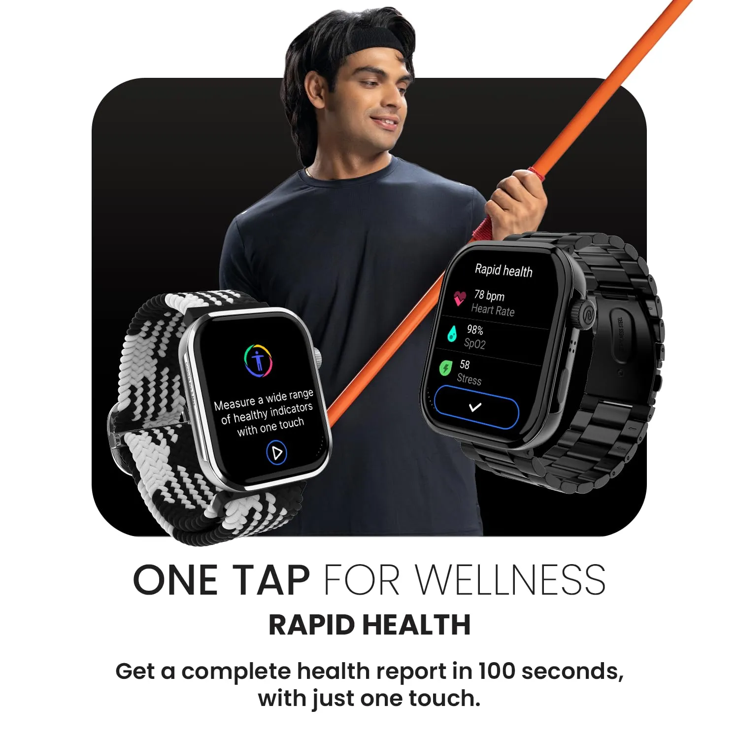 Noise Newly Launched ColorFit Pro 5 Max 1.96" AMOLED Display Smart Watch, BT Calling, Post Training Workout Analysis, VO2 Max, Rapid Health, 5X Faster Data Transfer - Jet Black