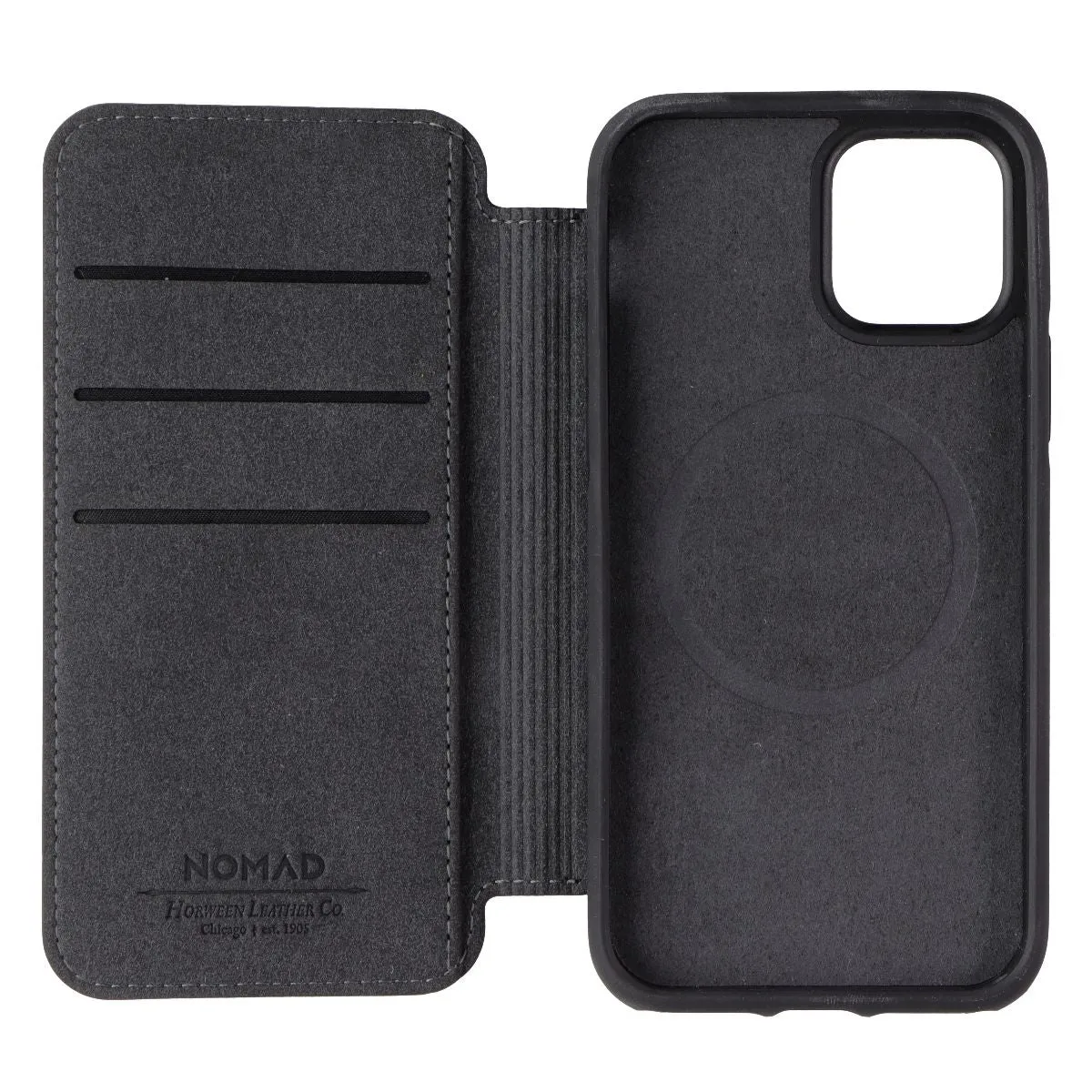 Nomad Rugged Folio Wallet Case for MagSafe for iPhone 12 Pro - Black Horween