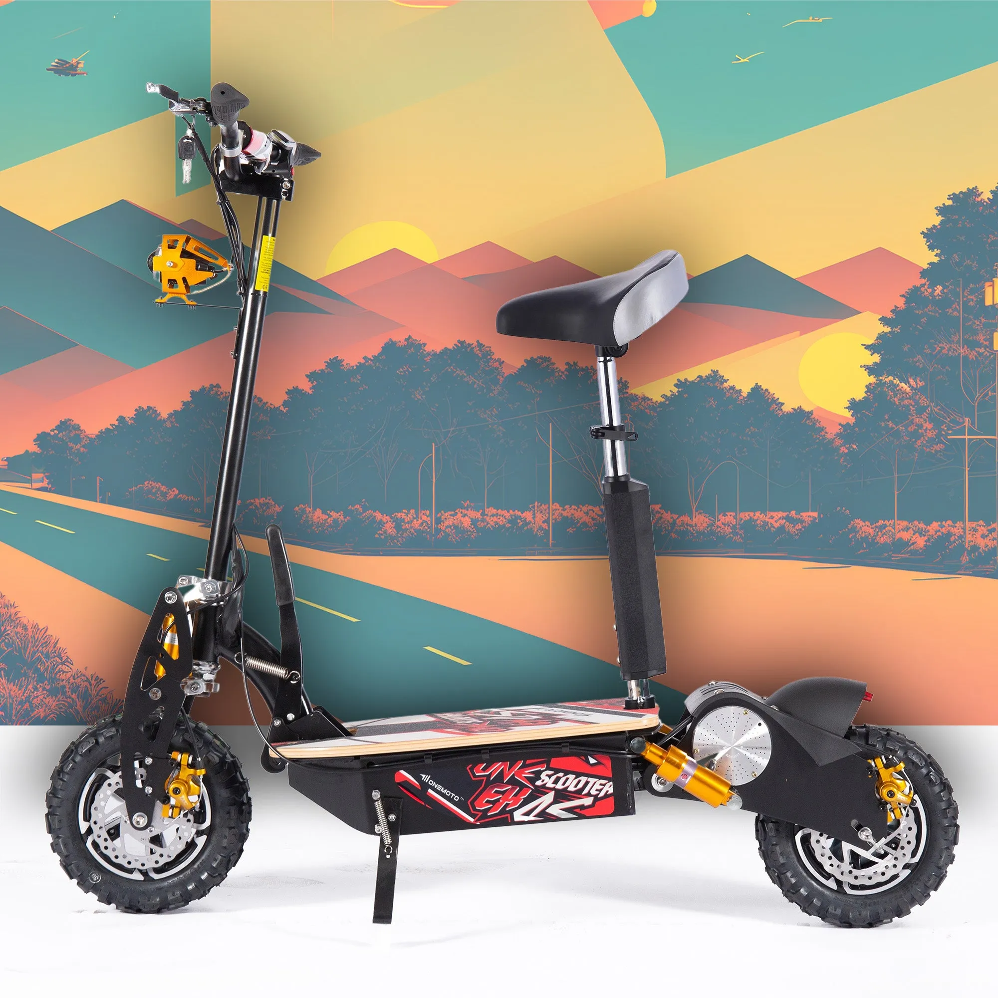 Off Road Adult Electric Foldable Scooter 2000W - 60v 12Ah