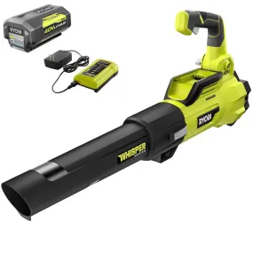 Open Box -  RYOBI RY40470VNM 40-Volt Lithium-Ion Brushless Cordless Leaf Blower w/ Battery